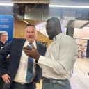 Noah Oloja with the Queensland Minister for Science and Technology